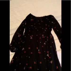 black floral midi dress large